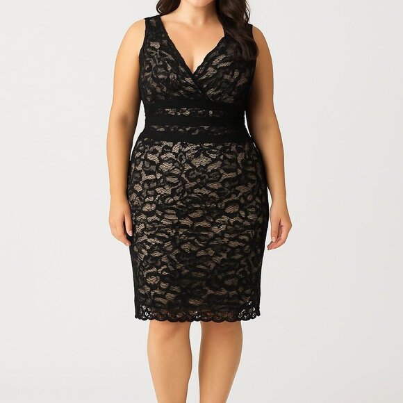 RN Studio Ronni Nicole Sequin Lace Dress – Black – Size 12 – EUC - Picture 1 of 10